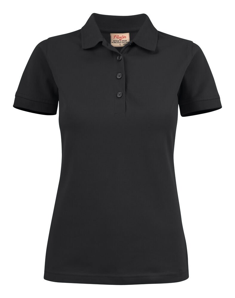 Surf Stretch Polo Pique Dames — Zwart
