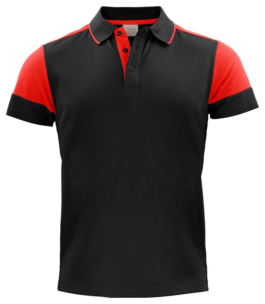 Prime Polo Heren — Zwart/Rood