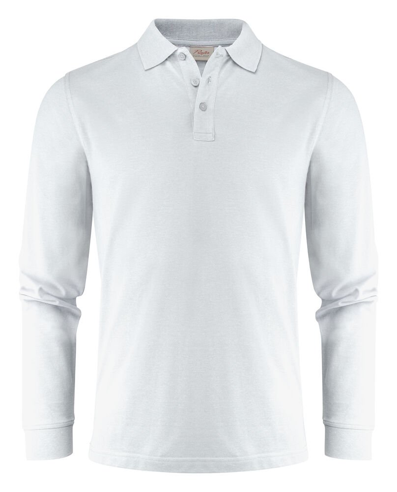 Surf Pro L/S  Polo Pique Heren — Wit