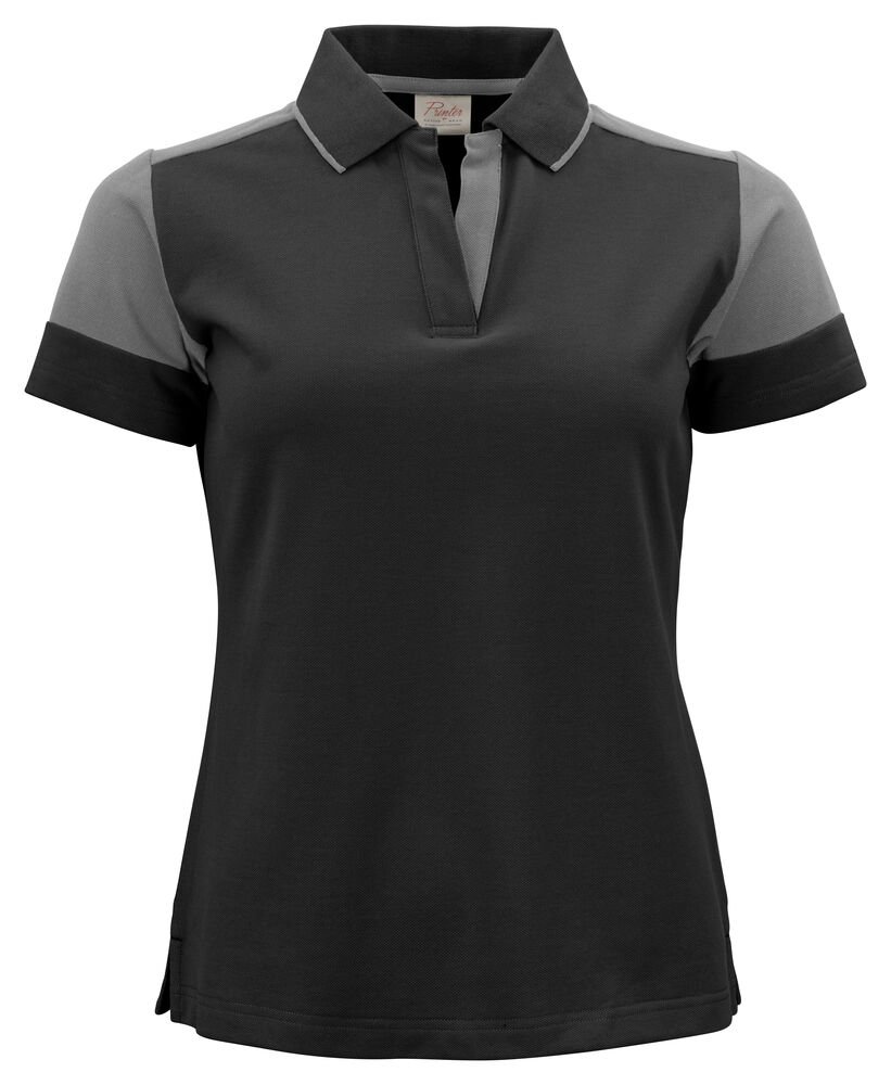 Prime Polo Dames — Zwart/Staalgrijs