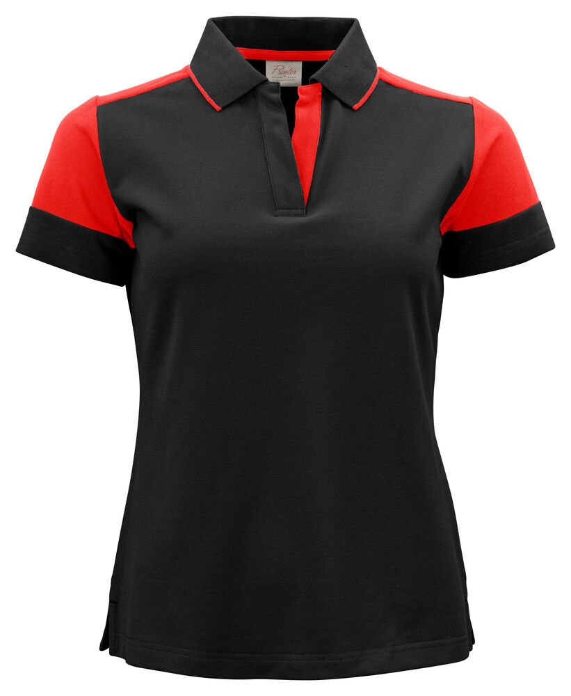 Prime Polo Dames — Zwart/Rood