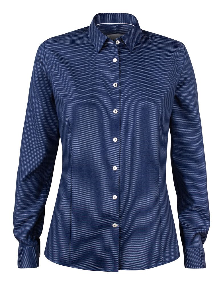 Purple Bow 49  Hemd Dames — Marine/Witte Stip
