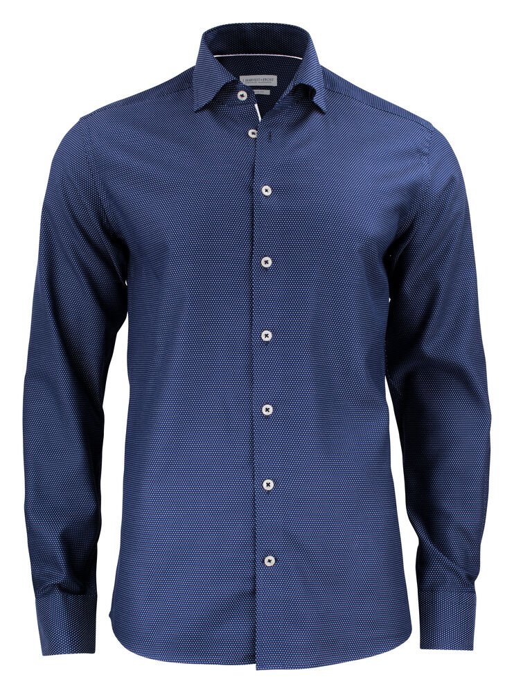 Purple Bow 49  Hemd Regular Fit Heren — Marine/Witte Stip