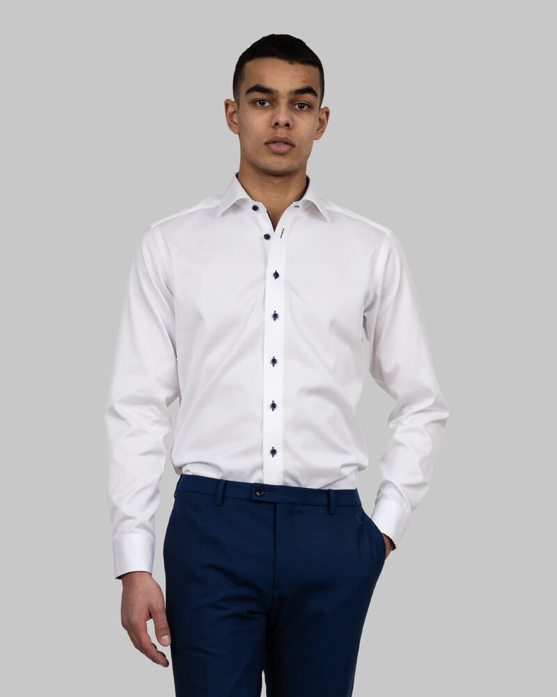 Red Bow 20  Hemd Slim Fit Heren — Wit/Marine