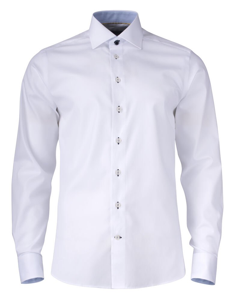 Yellow Bow 51  Hemd Regular Fit Heren — Wit/Hemelsblauw