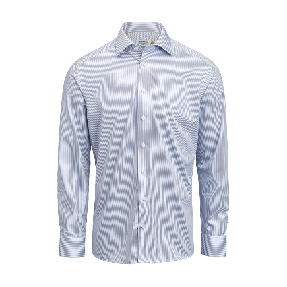 Yellow Bow 50  Hemd Slim Fit Heren — Hemelsblauw/Gestreept