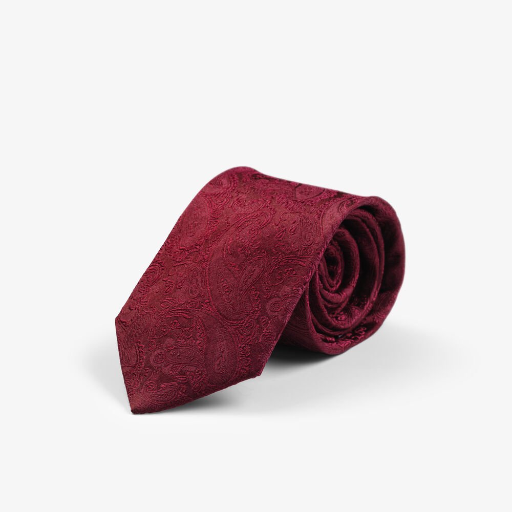 Solid Paisley Tie With Giftbox — Rood