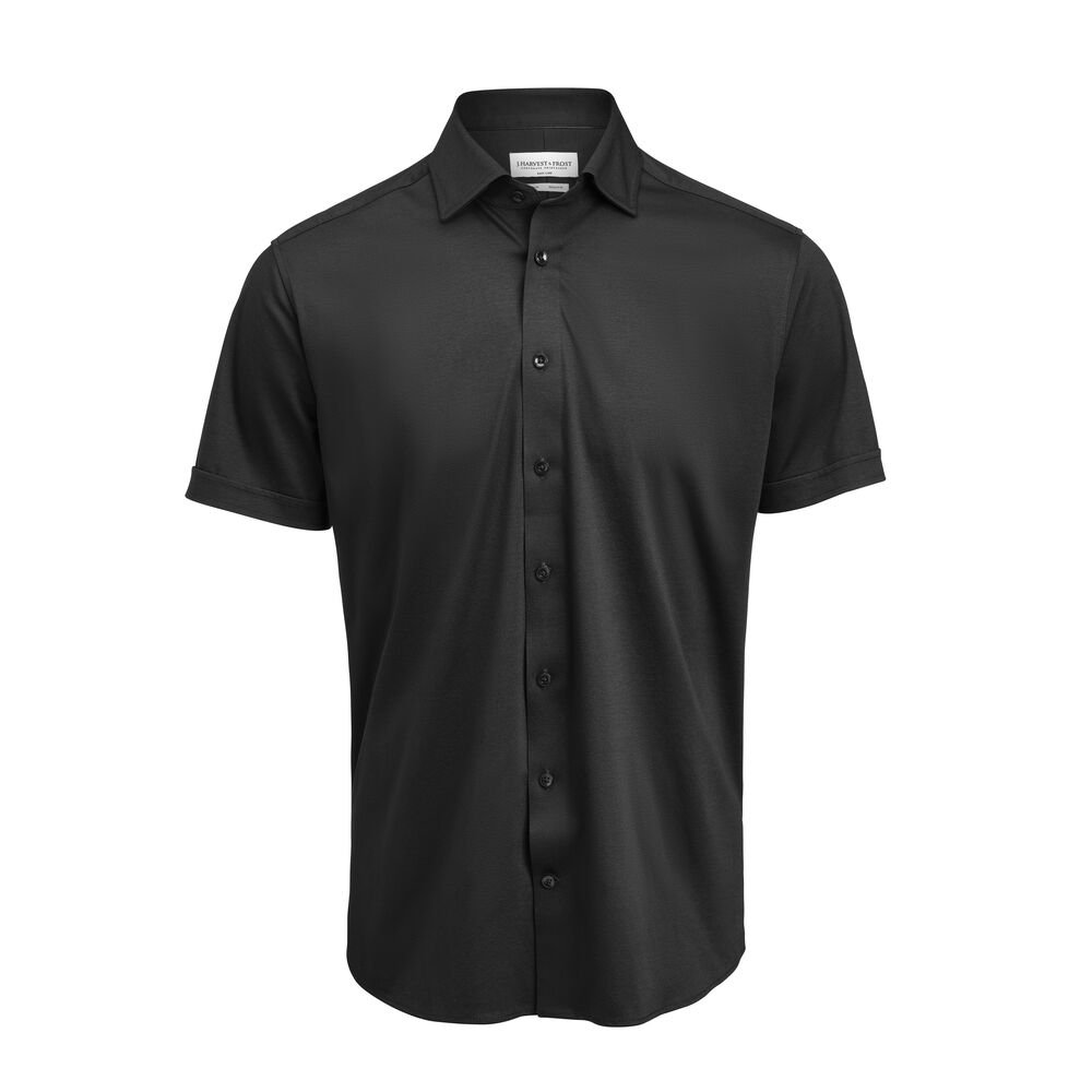 Indigo Bow 132 S/S  Hemd Regular Fit Heren — Zwart