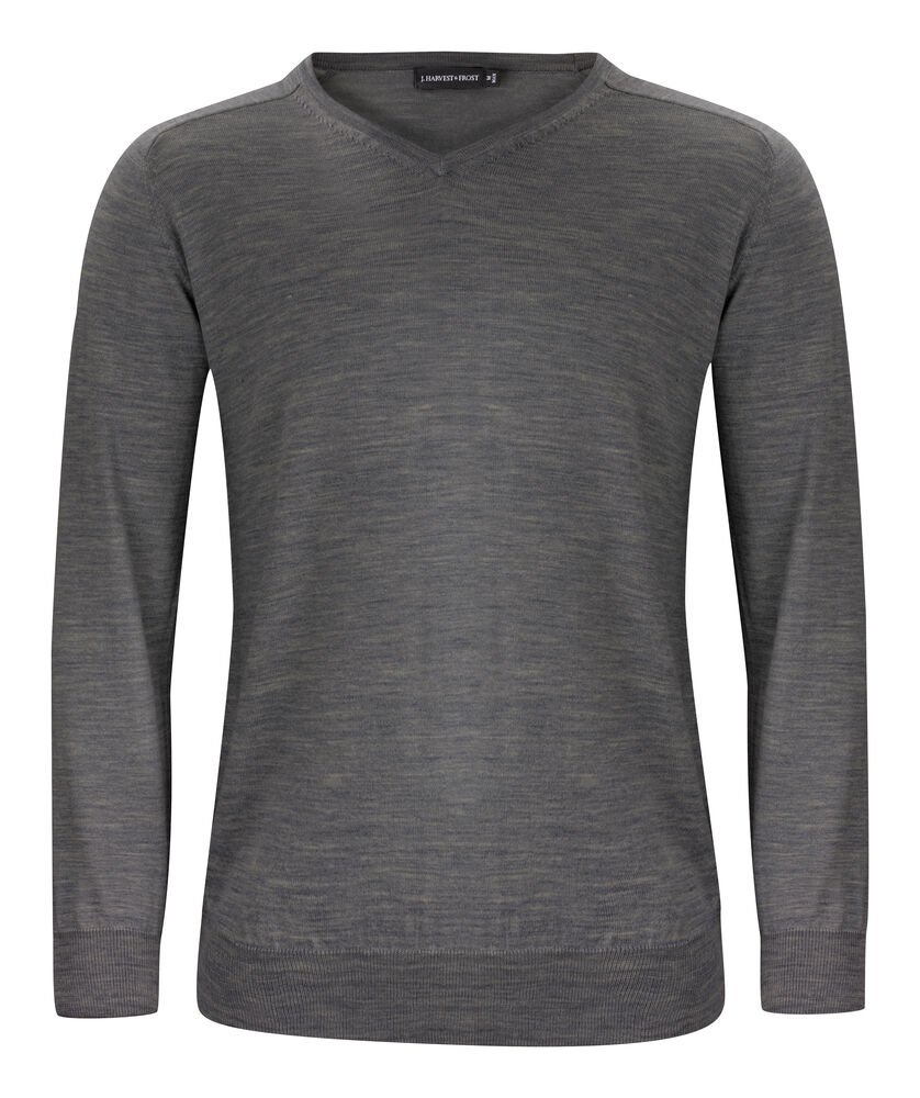 MerinoV Gebreide Sweater Heren — Grijs Mêlée