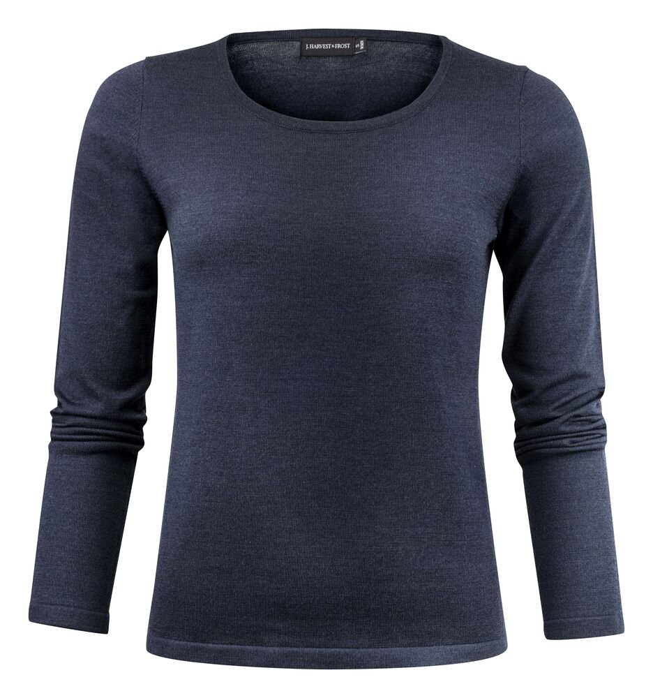 Merino U Gebreide Sweater Dames — Marine