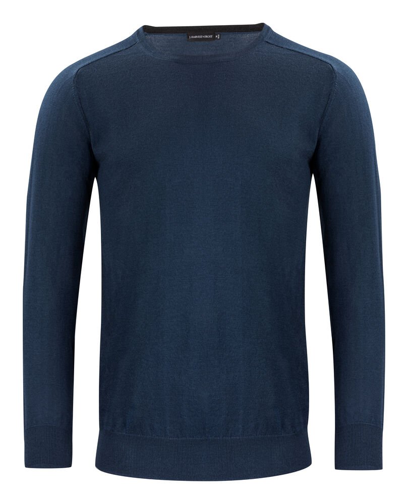 Merino U Gebreide Sweater Heren — Marine