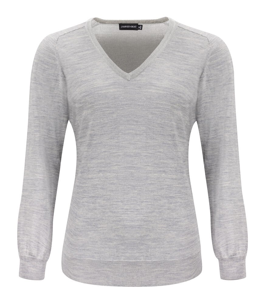 Merino V Gebreide Sweater Dames — Lichtgrijs Mêlée