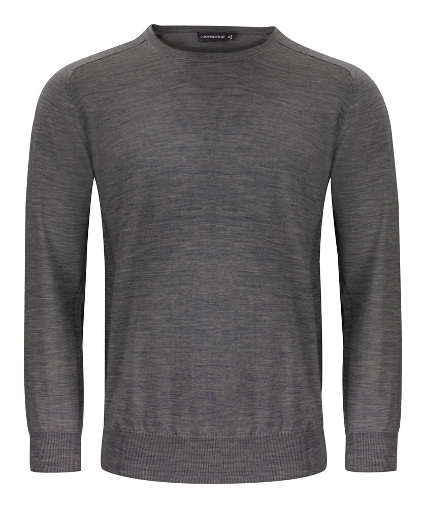 Merino U Gebreide Sweater Heren — Grijs Mêlée