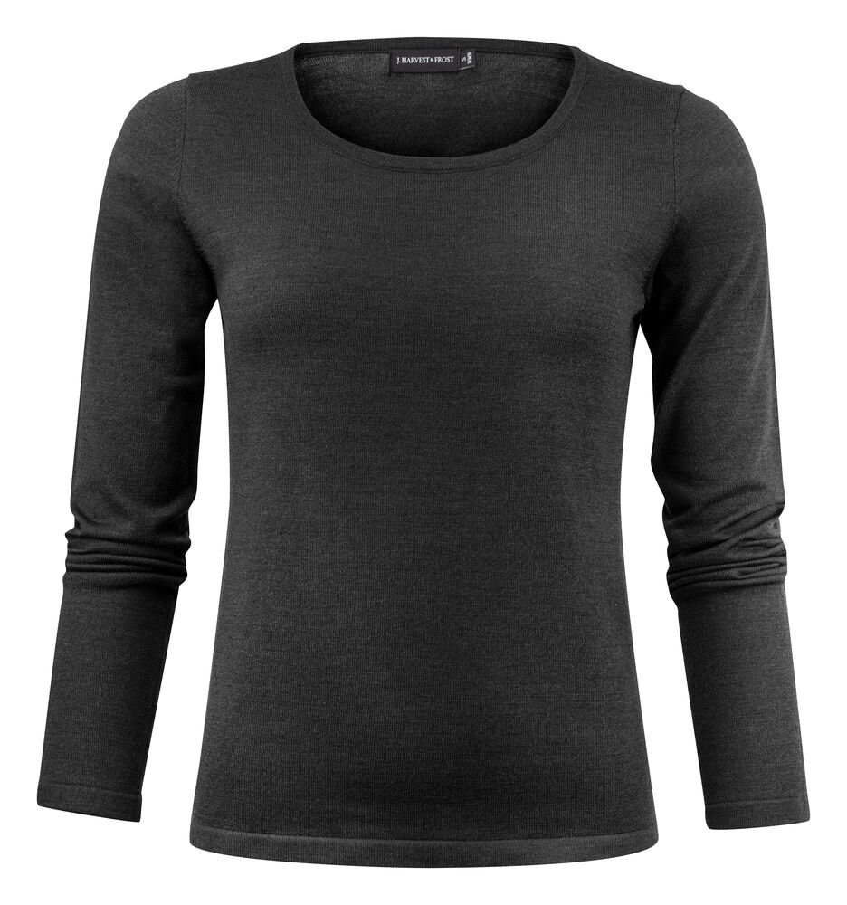 Merino U Gebreide Sweater Dames — Zwart