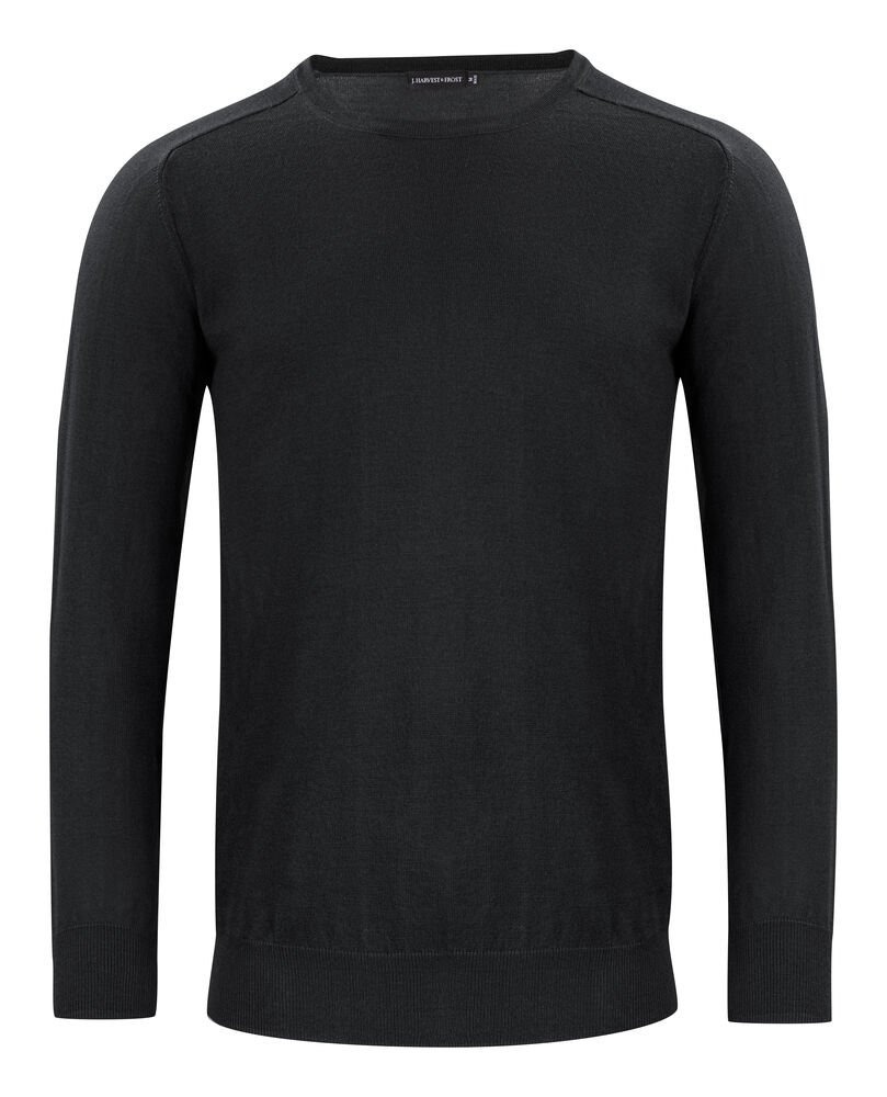 Merino U Gebreide Sweater Heren — Zwart