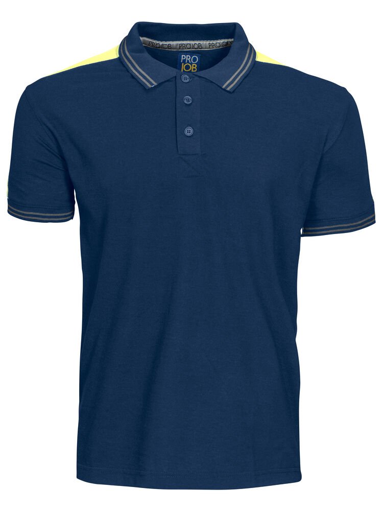 2018 POLO MET FLUO INZETSTUKKEN — Marine/Geel