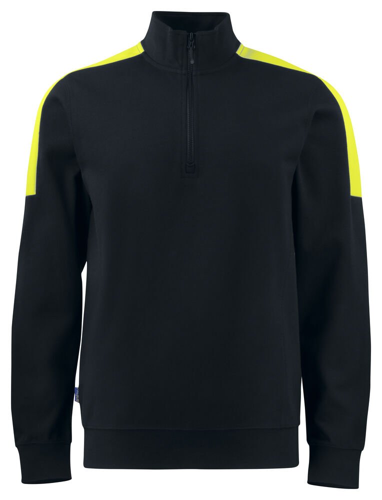 2128 SWEATER MET KORTE RITSSLUITING — Zwart/Geel