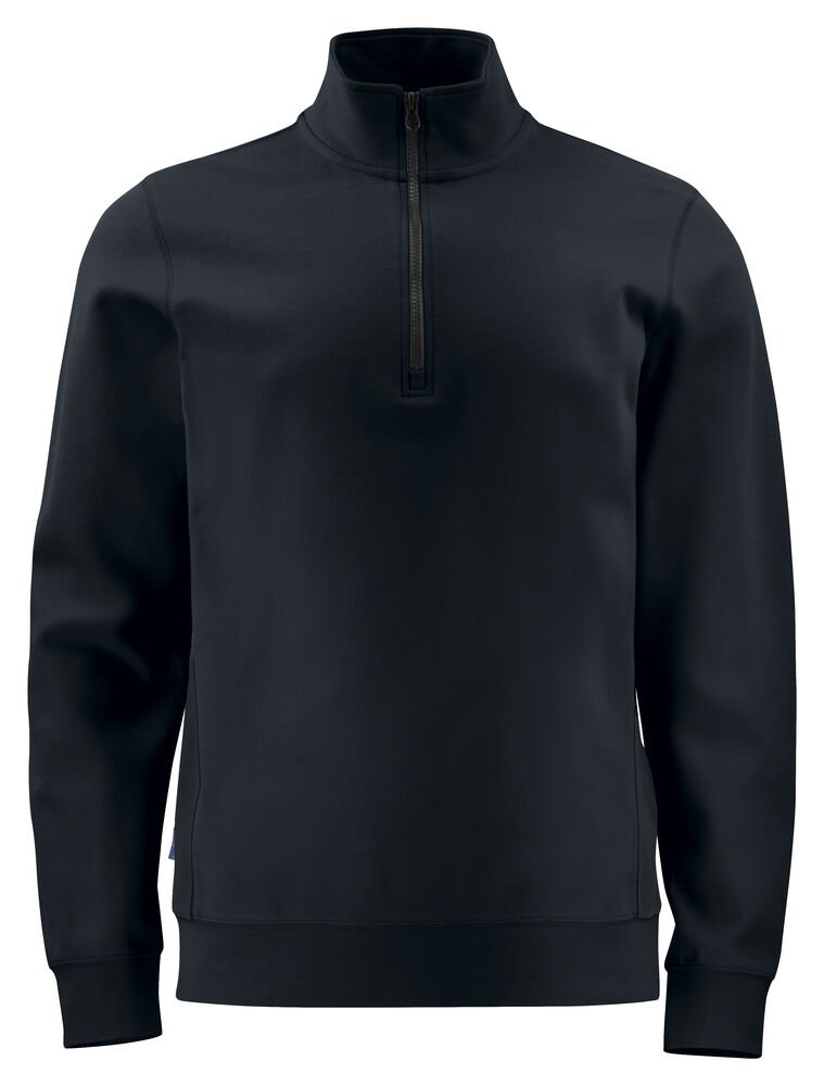 2128 SWEATER MET KORTE RITSSLUITING — Zwart