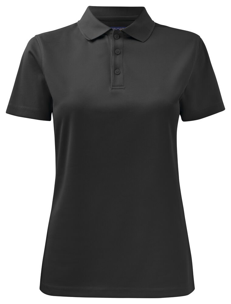2041 DAMES POLO POLYESTER — Zwart