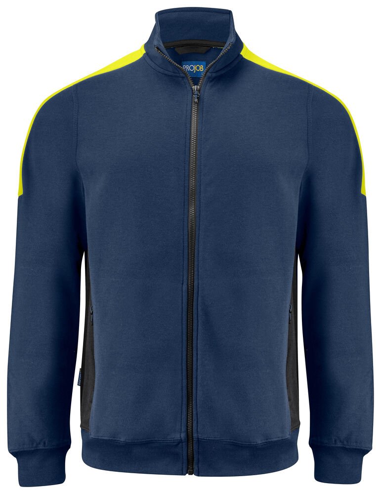 2129 SWEATER MET RITSSLUITING — Marine/Geel