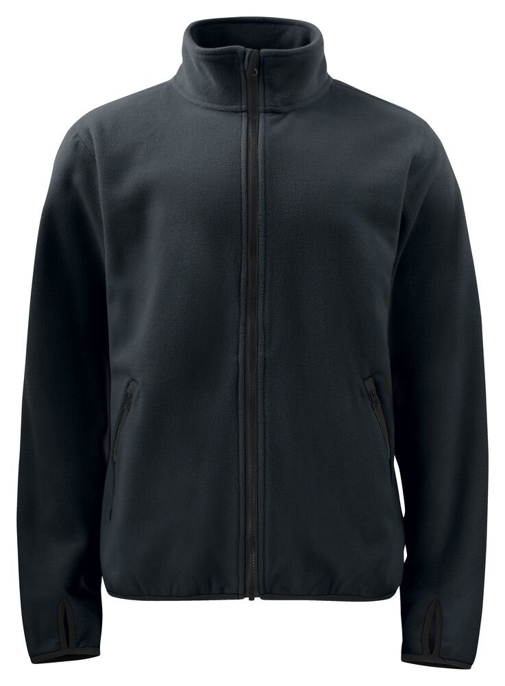 2327 FLEECE MET LANGE RITSSLUITING — Zwart