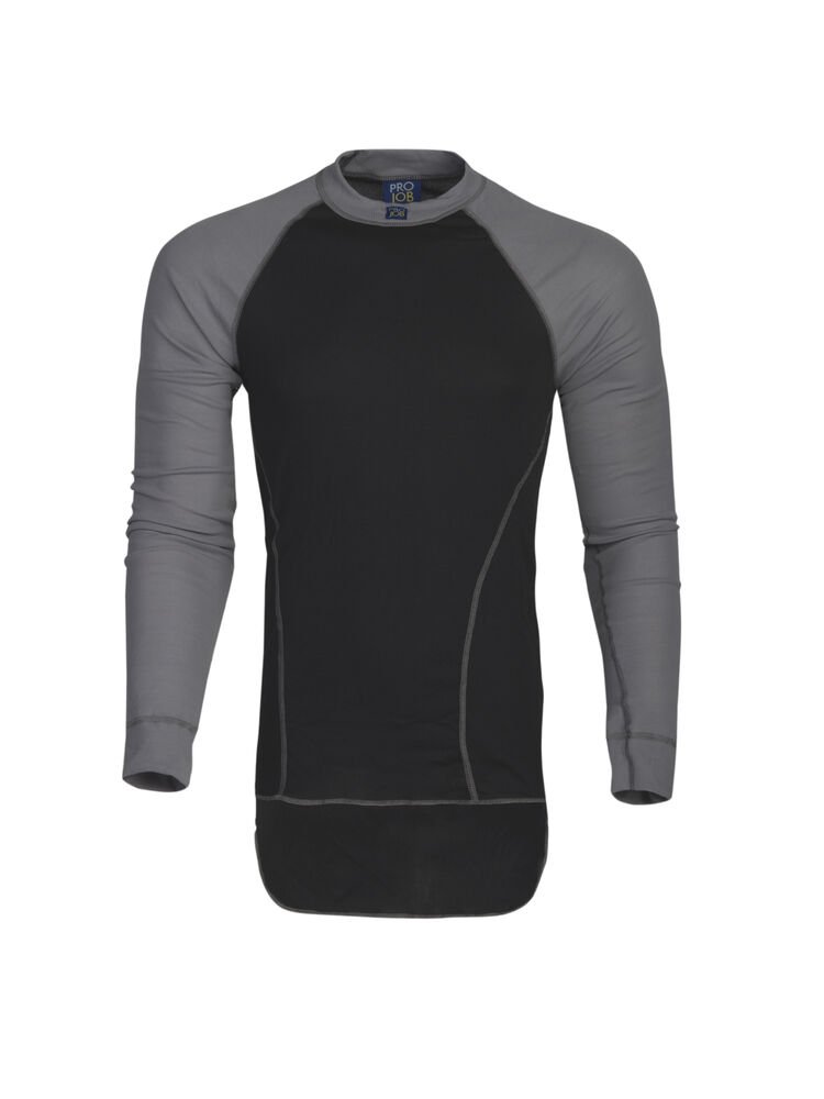 3101 THERMISCH T-SHIRT LANGE MOUWEN — Zwart