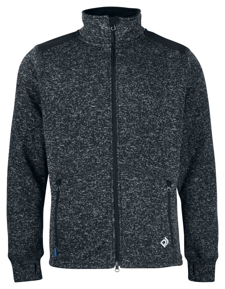 3318 GEBREIDE FLEECE — Zwart