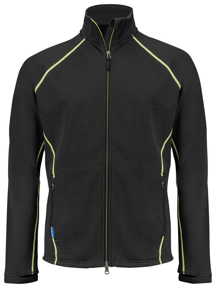 3317 SWEATER MET LANGE RITS — Zwart/Geel