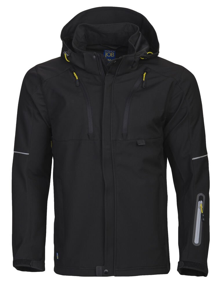 3406 SOFTSHELL JAS — Zwart