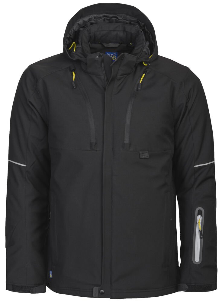 3407 GEVOERDE SOFTSHELL JAS — Zwart
