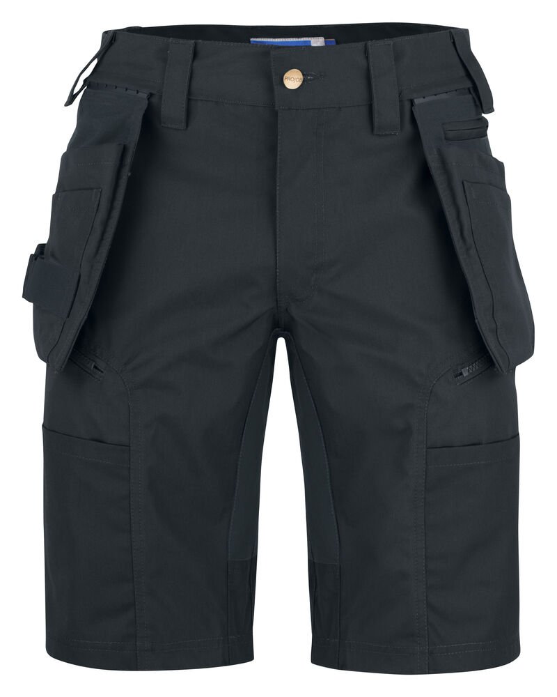 3521 STRETCHSHORT MET AFNEEMBARE SPIJKERZAKKEN — Zwart