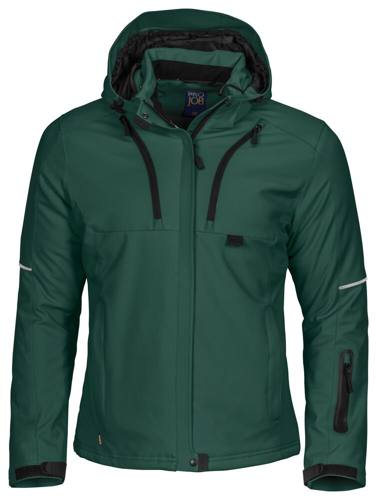 3413 DAMES GEVOERDE SOFTSHELL JAS — Woudgroen