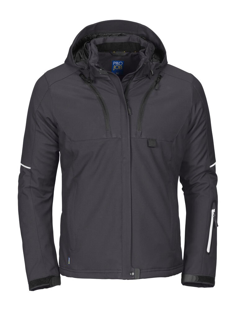 3413 DAMES GEVOERDE SOFTSHELL JAS — Grijs