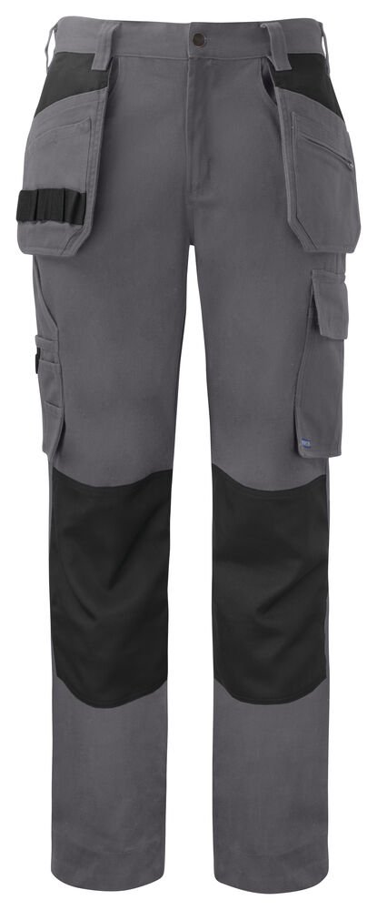 5530 BROEK MET KNIEZAKKEN EN SPIJKERZAKKEN KATOEN — Grijs