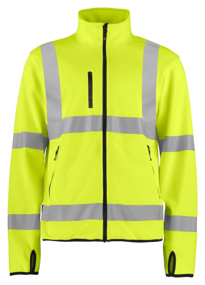 6105 SIGNALISATIE LICHTE SOFTSHELL EN ISO 20471 KLASSE 3 — Geel/Zwart