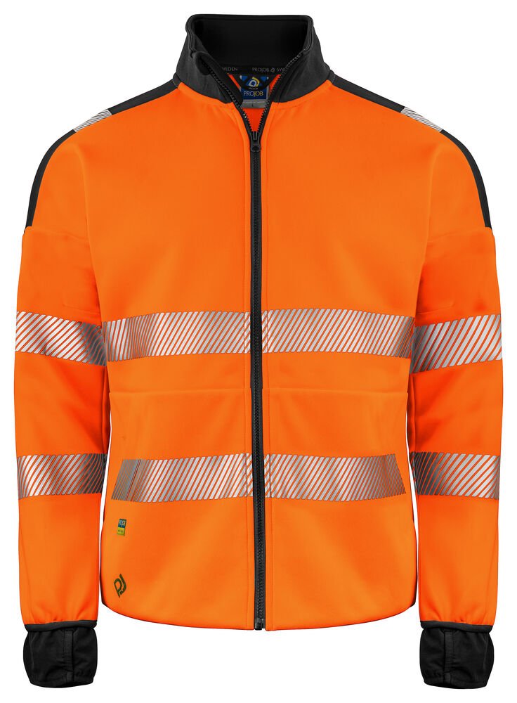 6109 SIGNALISATIESWEATER MET LANGE RITSSLUITING EN ISO 20471 KLASSE 3 — Oranje/Zwart
