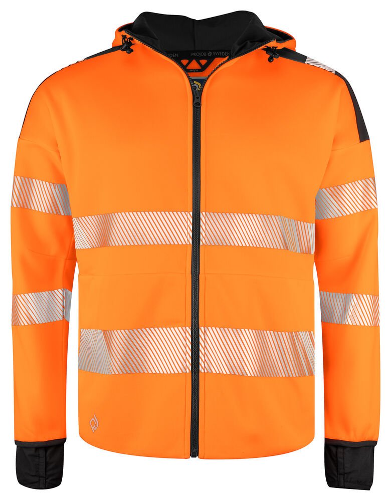 6110 SIGNALISATIEHOODIE EN ISO 20471 KLASSE 3 — Oranje/Zwart