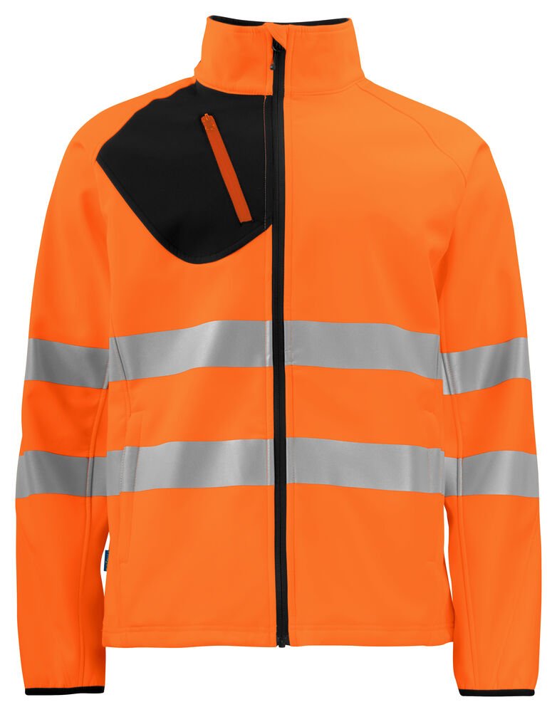 6432 SIGNALISATIESOFTSHELL EN ISO 20471 KLASSE 3 — Oranje/Zwart