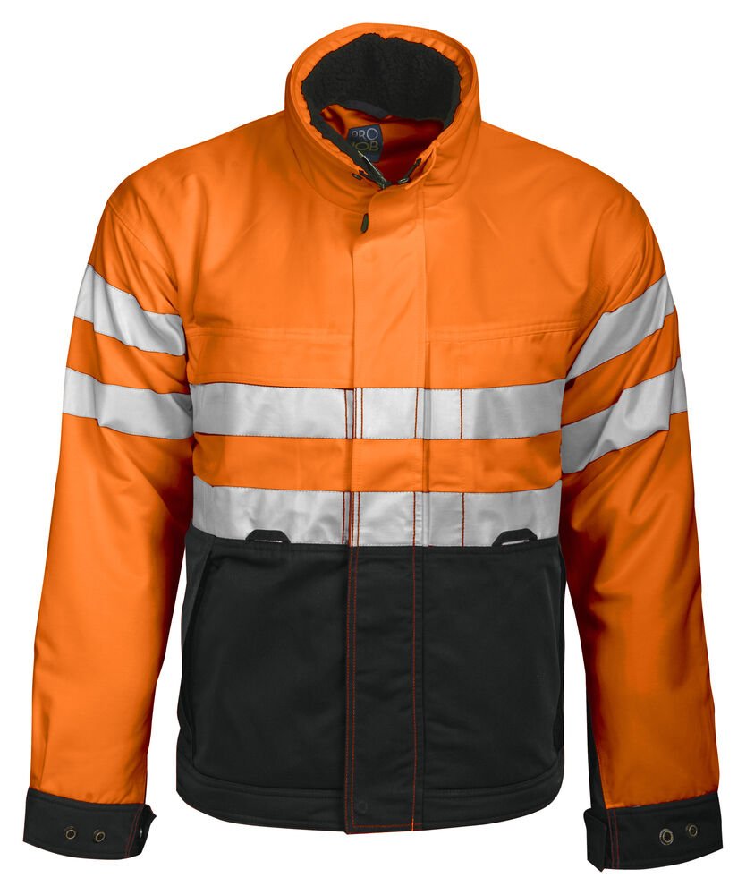 6407 SIGNALISATIE SERVICEVEST EN ISO 20471 KLASSE 3 GEVOERD — Oranje/Zwart