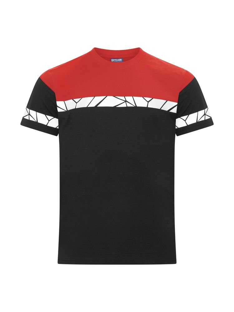 7001 T-SHIRT — Zwart/rood