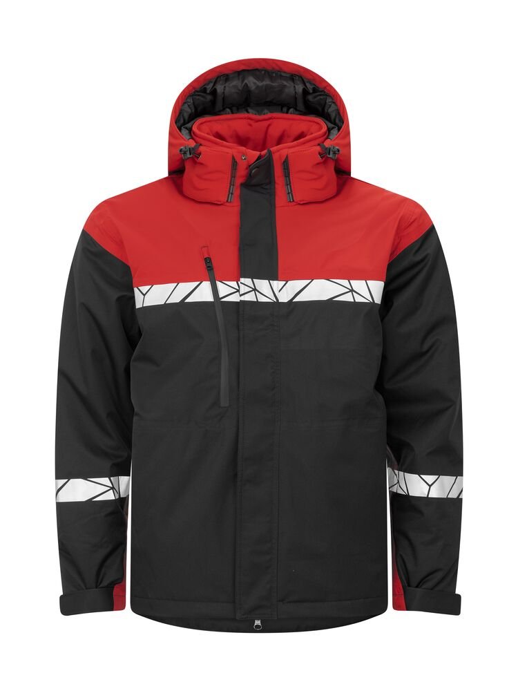 7415 GEVOERDE REGENJAS — Zwart/rood